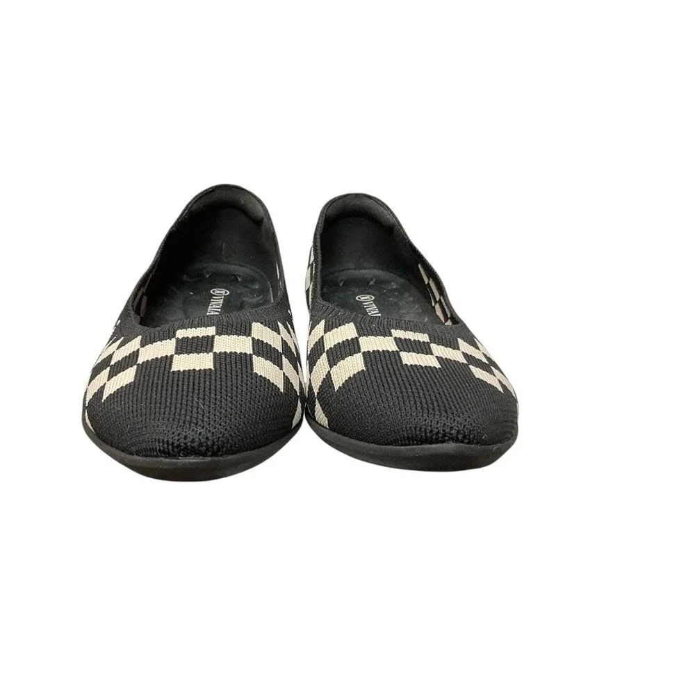 Vivaia Women's Pointed Toe Knitted Ballet Flat Slip‎ On Washable Shoe Size 10.5